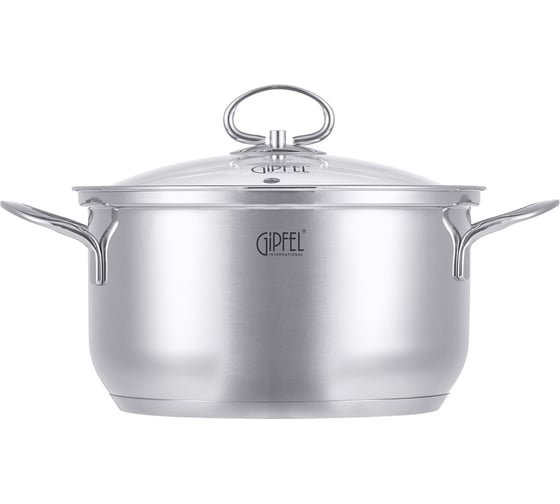 Кастрюля GIPFEL SOFIA 3.1 л, со стеклянной крышкой, с индукционным капсульным дном, нержавеющая сталь 18/10, 0.5 мм 2318