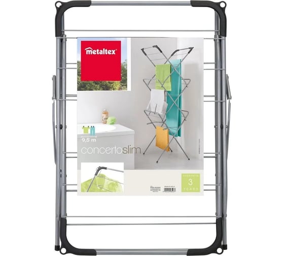 Сушилка для белья Metaltex Concertо Slim 9,5 м 48x47x129 см напольная крашеная сталь/пластик 40.85.23