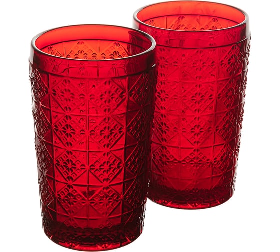 Набор стаканов GIPFEL VINSANTO 2 шт., 350 мл, стекло, красный 51527