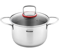 Кастрюля WERNER COMO 20x11,5см/3,6л со стеклянной крышкой, с индукционным капсульным дном. Материал: нерж. сталь. Толщина: 0,5мм 50170