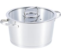 Кастрюля WERNER NICE 24x13,5см/5,4л со стеклянной крышкой, с индукционным капсульным дном. Материал: нерж. сталь 18/8. Толщина: 0,6мм 50314