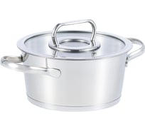 Кастрюля WERNER NICE 18x9см/2,0л со стеклянной крышкой, с индукционным капсульным дном. Материал: нерж. сталь 18/8. Толщина: 0,6мм 50312