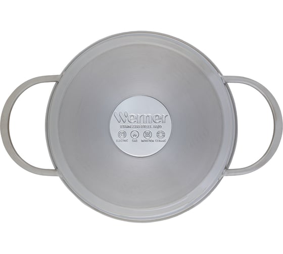 Кастрюля WERNER COMO 18x9,5см/2,4л со стеклянной крышкой, с индукционным капсульным дном. Материал: нерж. сталь. Толщина: 0,5мм 50169