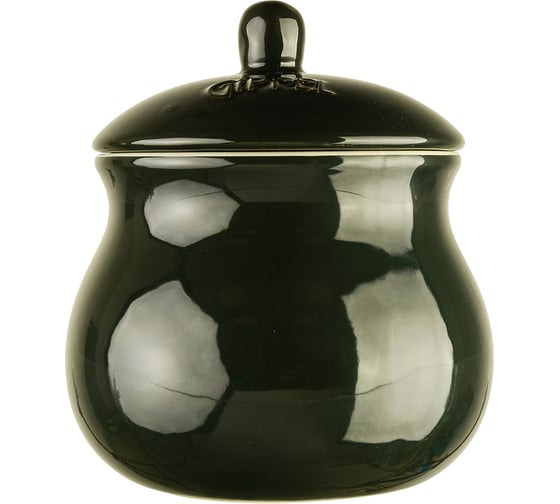 Горшок для запекания GIPFEL MAJOLICA 500мл 11,5x13см с крышкой. Цвет: темно-зеленый. Материал: жаропрочная керамика 3835