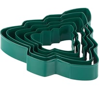 Набор GIPFEL CHRISTMAS из 5 форм разного размера для нарезания теста для печенья в форме ёлочки. Материал: нержавеющая сталь. 52145