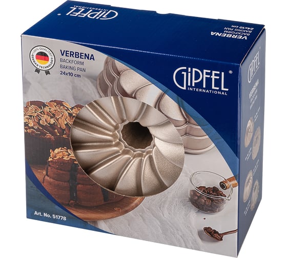 Форма для выпечки GIPFEL VERBENA 24x10 см из литого алюминия с двухслойным антипригарным покрытием ILAG ESSENTIAL 51778