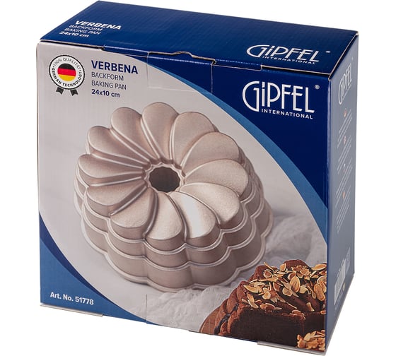 Форма для выпечки GIPFEL VERBENA 24x10 см из литого алюминия с двухслойным антипригарным покрытием ILAG ESSENTIAL 51778
