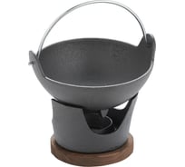 Чугунок GIPFEL 16x6,4 см. с деревянной подставкой и крышкой. Материал: чугун. 50648