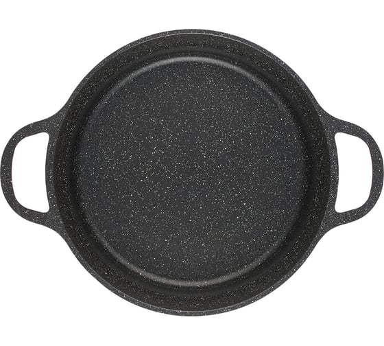 Сотейник GIPFEL AZUL BLACK 3.7 л/26x9 см, из литого алюминия, со стеклянной крышкой, индукционным дном, двуслойным антипригарным мраморным покрытием Greblon Weilburger, 2.5/5.5 мм 51921