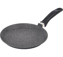 Сковорода блинная WERNER LETIZIA 22,0x2,5 см из литого алюминия с антипригарным мраморным покрытием GMM DURASLATE и бакелитовой ручкой. Толщина дна/стенок: 5,0/2,5 мм. 51675