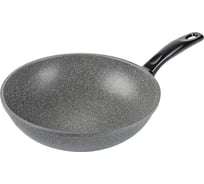 Сковорода WERNER-вок LETIZIA 28,0x8,5 см из литого алюминия с пятислойным антипригарным мраморным покрытием GMM DURASLATE и бакелитовой ручкой. Толщина дна/стенок: 5,0/2,5 мм. 51883