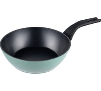 Сковорода WERNER Allegro 20,0x5,8 см из литого алюминия с индукционным дном, с двухслойным антипригарным покрытием Pfluon, с бакелитовой ручкой с покрытием Soft Touch. Цвет: зеленый. Толщина дна/стенок: 3,0/2,5 мм. 52053