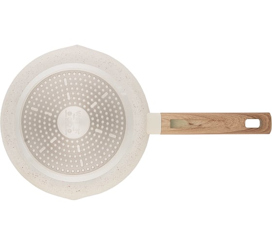 Сковорода WERNER ORGANIC BEIGE 24x5,0 см с индукционным дном, с двухслойным антипригарным покрытием Pfluon, бакелитовая ручка с покрытием Soft Touch. Цвет: бежевый. Материал: прессованный алюминий. Толщина стенок и дна: 2,8 мм. 51439