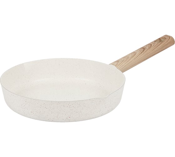 Сковорода WERNER ORGANIC BEIGE 26x5,3 см с индукционным дном, с двухслойным антипригарным покрытием Pfluon, бакелитовая ручка с покрытием Soft Touch. Цвет: бежевый. Материал: прессованный алюминий. Толщина стенок и дна: 2,8 мм. 51440