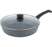 Сковорода WERNER LETIZIA 28,0x6,9 см из литого алюминия с антипригарным мраморным покрытием GMM DURASLATE и бакелитовой ручкой. Толщина дна/стенок: 5,0/2,5 мм. 51674