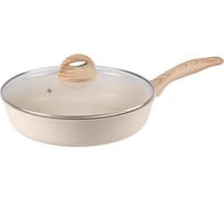 Сковорода WERNER LETIZIA 28,0x6,9 см из литого алюминия с антипригарным мраморным покрытием GMM DURASLATE и бакелитовой ручкой с покрытием Soft Touch. Цвет: бежевый. Толщина дна/стенок: 5,0/2,5 мм. 52203