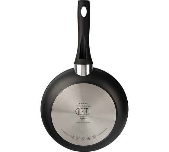 Сковорода GIPFEL BUFFALO 24x5.3 см, из кованого алюминия, с бакелитовой ручкой, с покрытием Soft-touch, с полным индукционным дном, 2.0/4.5 мм, черный 0110
