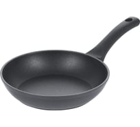 Сковорода GIPFEL DENVER 20x4.5 см, с двуслойным антипригарным покрытием Pfluon Cookmark, с бакелитовой ручкой, с покрытием Soft-touch, с индукционным дном, кованый алюминий, бакелит, 2.5мм/3.5 мм, чёрный 51063