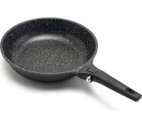 Сковорода GIPFEL MARINELLA 26x6 см, из литого алюминия, с индукционным дном, с премиальным 3-слойным антипригарным мраморным покрытием Whitford QuanTanium, cо съемной бакелитовой ручкой, 2.0/4.5 мм 0102