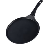 Блинная сковорода GIPFEL 25 см, из литого алюминия, с трехслойным антипригарным покрытием и индукционным дном, 1.8/3.5 мм, soft touch, черный 1333