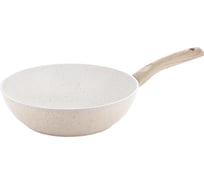 Сковорода-вок GIPFEL ECO 28х7.5 см, с антипригарным покрытием "мраморная крошка" и бакелитовой ручкой, с покрытием Soft Touch, кованый алюминий, 2.5 мм/3.5 мм 51021