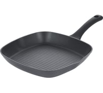 Сковорода-гриль GIPFEL DENVER 28x28 см, с антипригарным покрытием, с бакелитовой ручкой, с покрытием Soft Touch, кованый алюминий, 2.5 мм/3.5 мм 51067