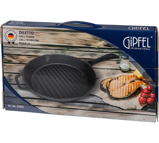 Сковорода-гриль GIPFEL DILETTO 24x5 см, чугун 51052