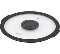 Крышка стеклянная WERNER IMOLA 24см с силиконовым ободком и складной нейлоновой ручкой. Цвет: черный. Материал: закаленное стекло, силикон, нейлон. 50209