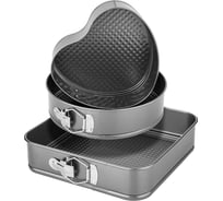 Набор форм для выпечки Agness 3 шт 26x26x7.5/ 25x25x7.5/ 22x22x7.5 см 930-060