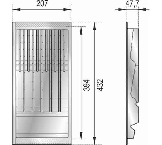 Блок для ножей BOYARD BLOKI 206x430 графит 900001