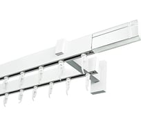 Карниз для штор двухрядный Хай Тек, Кросс, белый, 340 см арт. Эскар 4212340