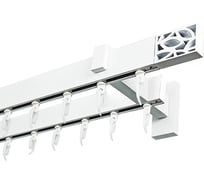 Карниз для штор двухрядный Хай Тек, Твист, белый, 340 см арт. Эскар 4215340