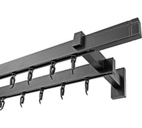 Карниз для штор двухрядный Хай Тек, Кросс, черный, 340 см арт. Эскар 4214340