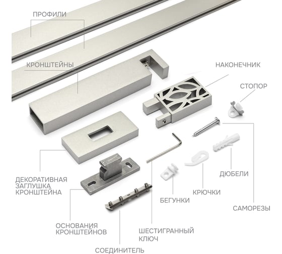 Карниз для штор однорядный Хай Тек, Твист, сатин, 300 см арт. Эскар 4116300