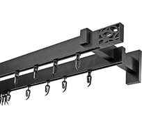 Карниз для штор двухрядный Хай Тек, Твист, черный, 200 см арт. Эскар 4217200