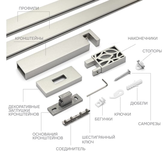 Карниз для штор однорядный Хай Тек, Твист, сатин, 340 см арт. Эскар 4116340