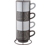 Набор кружек Lefard из 4 шт. на металлической подставке 420 мл 155-772