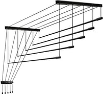 Сушилка для белья PERFECTO LINEA потолочная, алюминиевая, 1,8 м, 5 стержней, BLACK DIAMOND, 36-003922