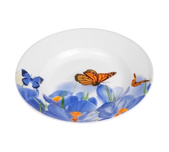 Тарелка глубокая стеклокерамическая PERFECTO LINEA 228 мм, круглая, серия Барселона, бабочки, 14-122812 1