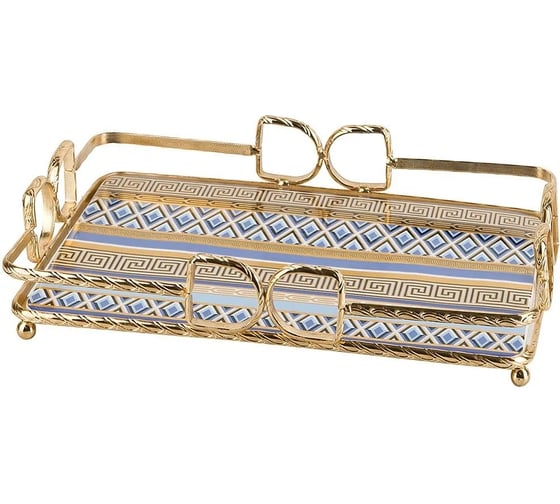 Поднос сервировочный Nouvelle Golden Blue, 33.5x22 см 0200189 1