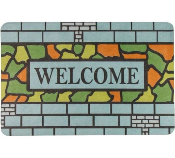 Коврик придверный PERFECTO LINEA 38x58 см, WELCOME, витраж 22-638585 1