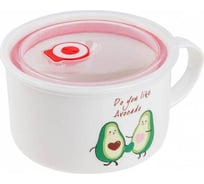 Кружка для супа PERFECTO LINEA с крышкой с паровыпуском, 900 мл, керамическая AVOCADO 17-900170