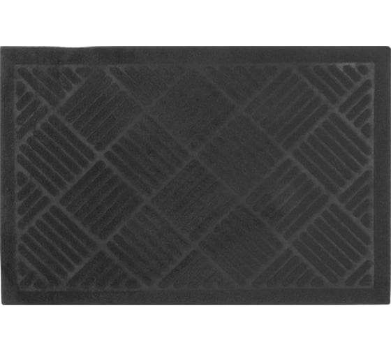 Коврик придверный PERFECTO LINEA 38x58 см, ромбы, черный 22-538580 1