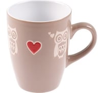 Кружка керамическая PERFECTO LINEA 325 мл, влюбленная сова, серая 30-056612