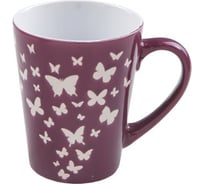 Кружка керамическая PERFECTO LINEA 340 мл, Бабочки, фиолетовая 30-445003