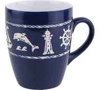 Кружка керамическая PERFECTO LINEA 375 мл, Морская история, синяя 30-471403