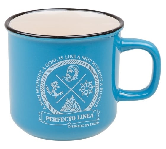 Кружка керамическая PERFECTO LINEA 450 мл, серия Морской волк, васильковая 30-145127 1