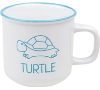 Кружка керамическая PERFECTO LINEA 450 мл, серия Черепаха, бело-голубая 30-145120