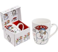 Кружка керамическая PERFECTO LINEA 360 мл, С НОВЫМ ГОДОМ!, снеговик-4 19-216143