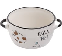 Супница керамическая PERFECTO LINEA 140 мм, круглая, серия Миу-Миу, белый кот 18-314001